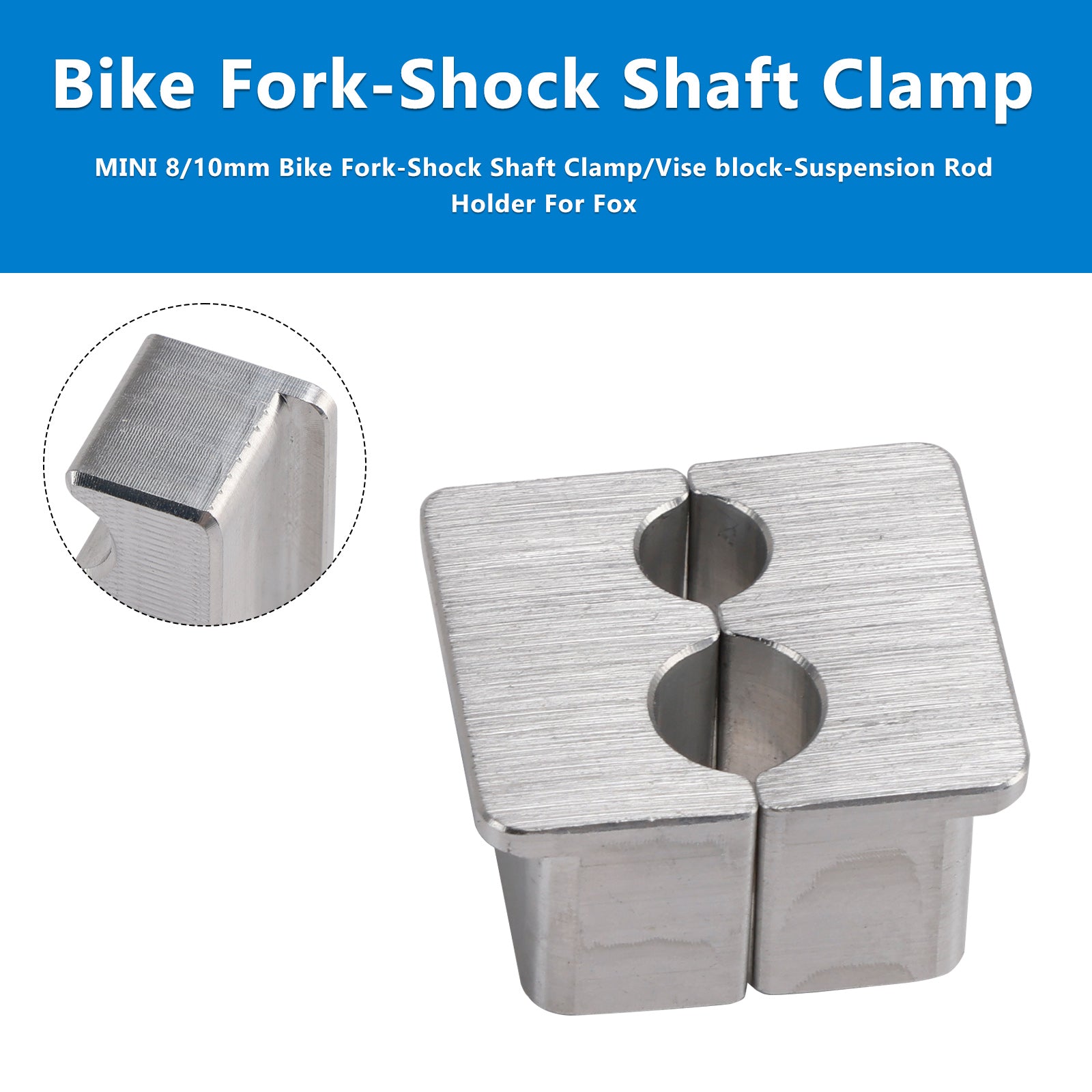 WCM Fork/Shock Shaft Clamp Vise Block – Fits 7.4,8,9,10,1/2,15,5/8,16.7,17.5mm – Aluminum