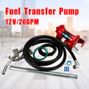 20GPM DC12V Fuel Transfer Pump Gasoline With Nozzle Kit Gas Diesel Kerosene Red