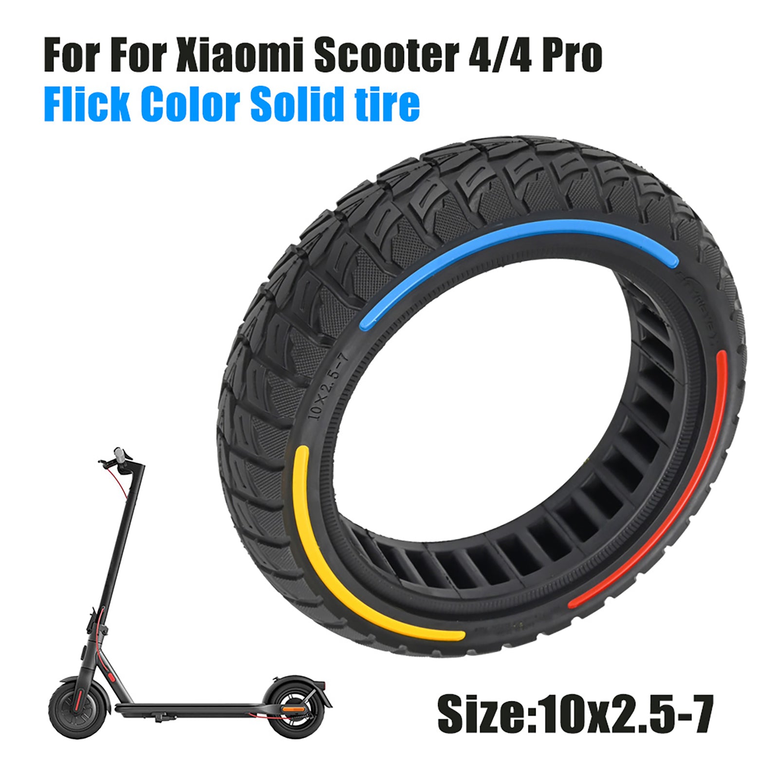 Full rubber tires 10x2.57 EScooter full rubber tires for Xiaomi 4/Mi