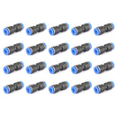 20Pcs Air Pneumatic 1/4" to 1/4" Straight Push in Connectors Quick