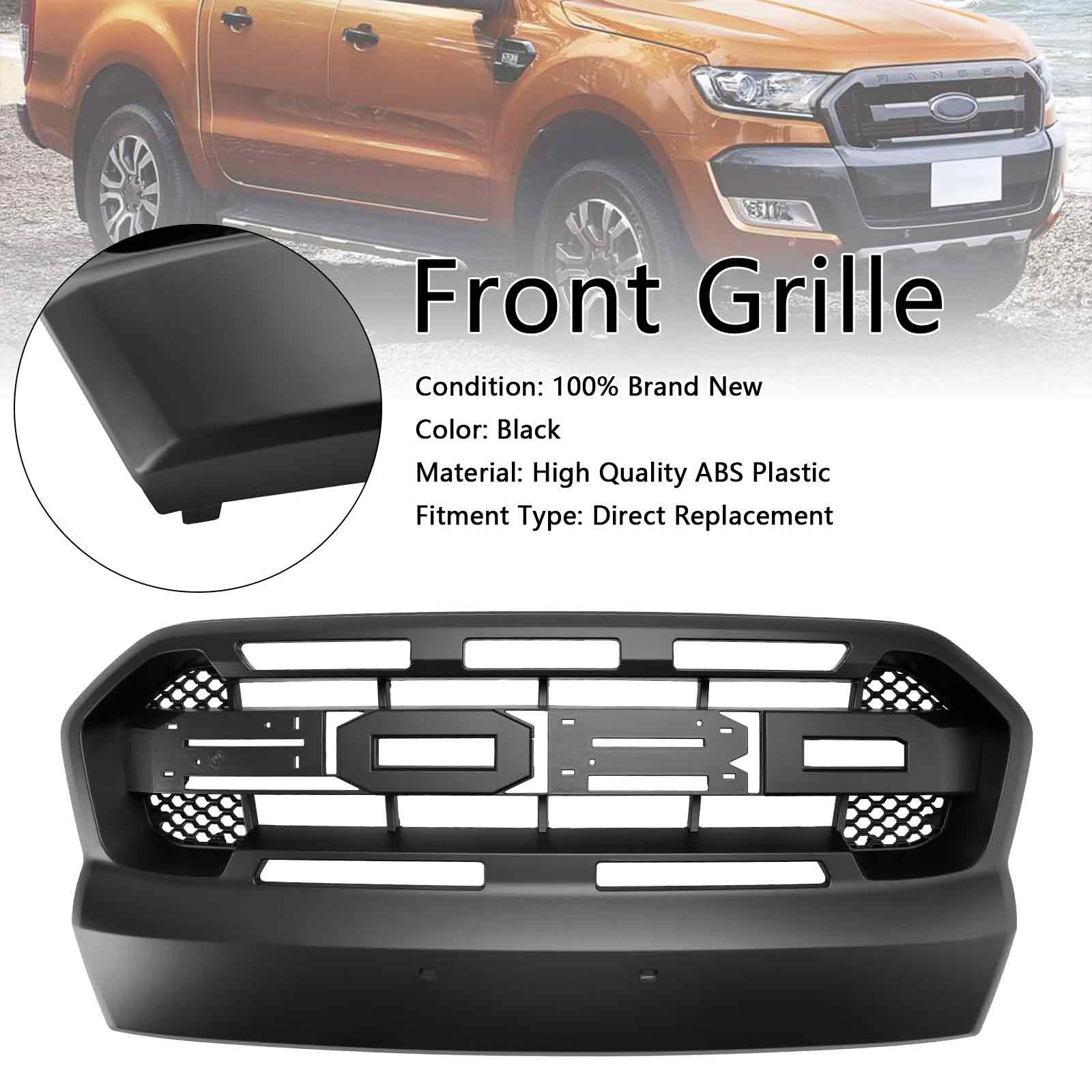 Raptor Style Front Bumper Grill Grille Fit Ford Ranger 20152019 T7 W/
