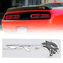 Rear Tailgate SRT Hellcat Decal Emblem for Challenger Trunk Lid Badge Silver, Black