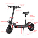 2000W 21ah off-road alloy electric scooter for adult, With large display screen, constant speed cruise Dual drive 12" tires
