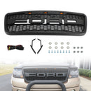 2004-2008 F150 Ford Raptor Style Black Front Mesh Hood Grill Grille With LED Lights Generic
