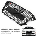 RS4 Style Mesh Front Bumper Grille Grill Fit Audi A4 S4 2013-2016 Gloss Black