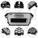 RS4 Style Mesh Front Bumper Grille Grill Fit Audi A4 S4 2013-2016 Gloss Black