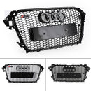 RS4 Style Mesh Front Bumper Grille Grill Fit Audi A4 S4 2013-2016 Gloss Black