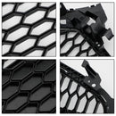 2013-2016 Audi A4 S4 RS4 Style Mesh Front Bumper Grille Grill Gloss Black