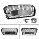2017-2019 Audi A4/S4 B9 Black RS4 Style Honeycomb Mesh Hex Grille Grill Generic