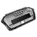 2017-2019 Audi A3 S3 Grill Replacement RS3 Style Honeycomb Front Grill With ACC Gloss Black Generic