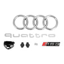 2017-2019 Audi A3 S3 Honeycomb Front Grille RS3 Style With ACC Gloss Black Generic