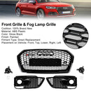2018-2020 Audi Q5 SQ5 RSQ5 Front Honeycomb Mesh Grill + Fog Lamp Grille