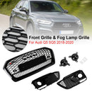 2018-2020 Audi Q5 SQ5 RSQ5 Front Honeycomb Mesh Grill + Fog Lamp Grille