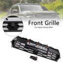 Black Front Bumper Grille Grill Fit Toyota Tacoma 2024+ With Led & Light Bar