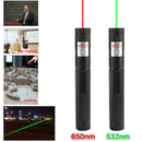 Rechargeable 900Miles Red/Green Laser Pointer Lazer Pen 650nm/532nm Visible Beam