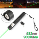 Rechargeable 900Miles Red/Green Laser Pointer Lazer Pen 650nm/532nm Visible Beam