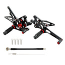 Racing Adjustable Rearsets Foot Pegs Black For Suzuki GSXR1000 GSX-R1000 2007-2008