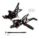 Racing Adjustable Rearsets Foot Pegs Black For Suzuki GSXR1000 GSX-R1000 2007-2008