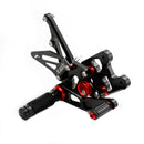 Racing Adjustable Rearsets Foot Pegs Black For Suzuki GSXR1000 GSX-R1000 2007-2008