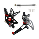 Racing Adjustable Rearsets Foot Pegs Black For Suzuki GSXR1000 GSX-R1000 2007-2008