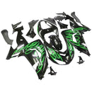 Green Flames Injection Fairing Kit Plastic Fit for Kawasaki ZX10R 2006 2007 Generic