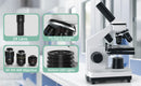 100X-2000X Compound Microscopes With Slides For Kid Students School Laboratory