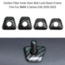 Carbon Fiber Inner Door Bolt Lock Down Frame Trim For BMW 5 Series G30 18-22