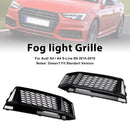 2PCS Fog Light Cover Grille Grill Fit AUDI A4 B9 S-Line S4 2016-2018
