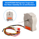 EAU63923603 Refrigerator Evaporator Fan Motor Assembly for LG and Kenmore