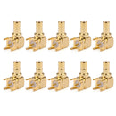10 x Connector SMB Male Plug 90¡ãBulkhead Solder PCB Mount 5.08mm Right Angle