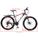 27.5 Inch 21 Speed Black&Red Mountain Bikes Bicycle MTB+Lock+Air Pump For Sale