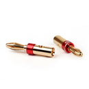 2PCS Solderless Banana Plug Gold-plated Speaker Cable Audio Connector Red