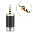 5PCS 2.5mm 4 Pole Stereo Carbon Fiber Earphone Male Pins Wire Connector Black