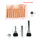 10pc 900M-T Soldering Tip Pure Copper Iron Head Series Solder Tool w/Iron Casing