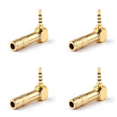 4PCS 2.5mm 4 Pole TRRS Mini Audio Male Plug Right Angle 90¡ã Connector Gld