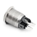 22mm 24V Ring LED Push Button Switch Stainless Steel For Car/Boat/DIY