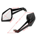 2014-2021 Kawasaki Z 1000 Z1000 Left & Right Rearview Mirror Black