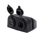 2 In 1 Charger + 12V/24V Cigarette Lighter 2 Hole Panel Fit for Boat Car