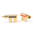 10 Pcs Brass AV Audio Splitter Plug RCA Adapter 1 Male to 2 Female Connector