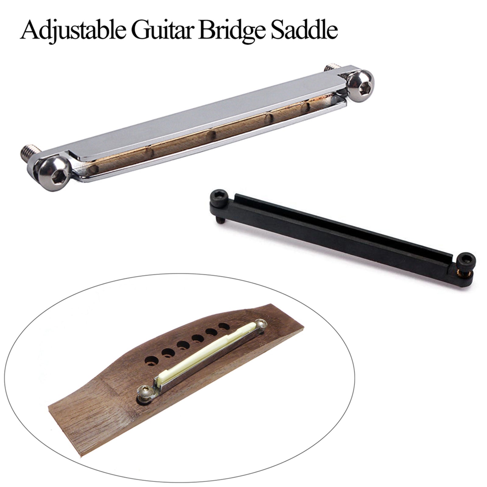 Adjustable Bridge Saddle Tools Nut Set For Acoustic Folk Guitar Access
