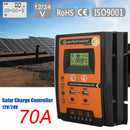 12/24V 70A MPPT Solar Charge Controller Panel Battery Regulator Dual USB