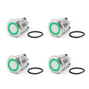 22mm 24V Ring LED Push Button Switch Stainless Steel For Car/Boat/DIY