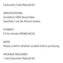 1X Carburetor Repair Kit Rebuild Parts fit for Honda VFR400 VFR400R NC30 Generic