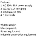 20PCS IEC320 C14 3 Pin Male Power Socket W/Fuse 10A 250V For Boat DIY AC-001D2