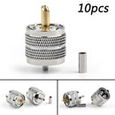 10Pcs UHF Plug Male Pl259 Crimp Connector Adapter For RG316 RG174 RG178 LMR100
