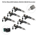 1984-2018 Hino J08E Kobelco 3.8 4.7 Diesel 6PCS Fuel Injectors 095000-6593