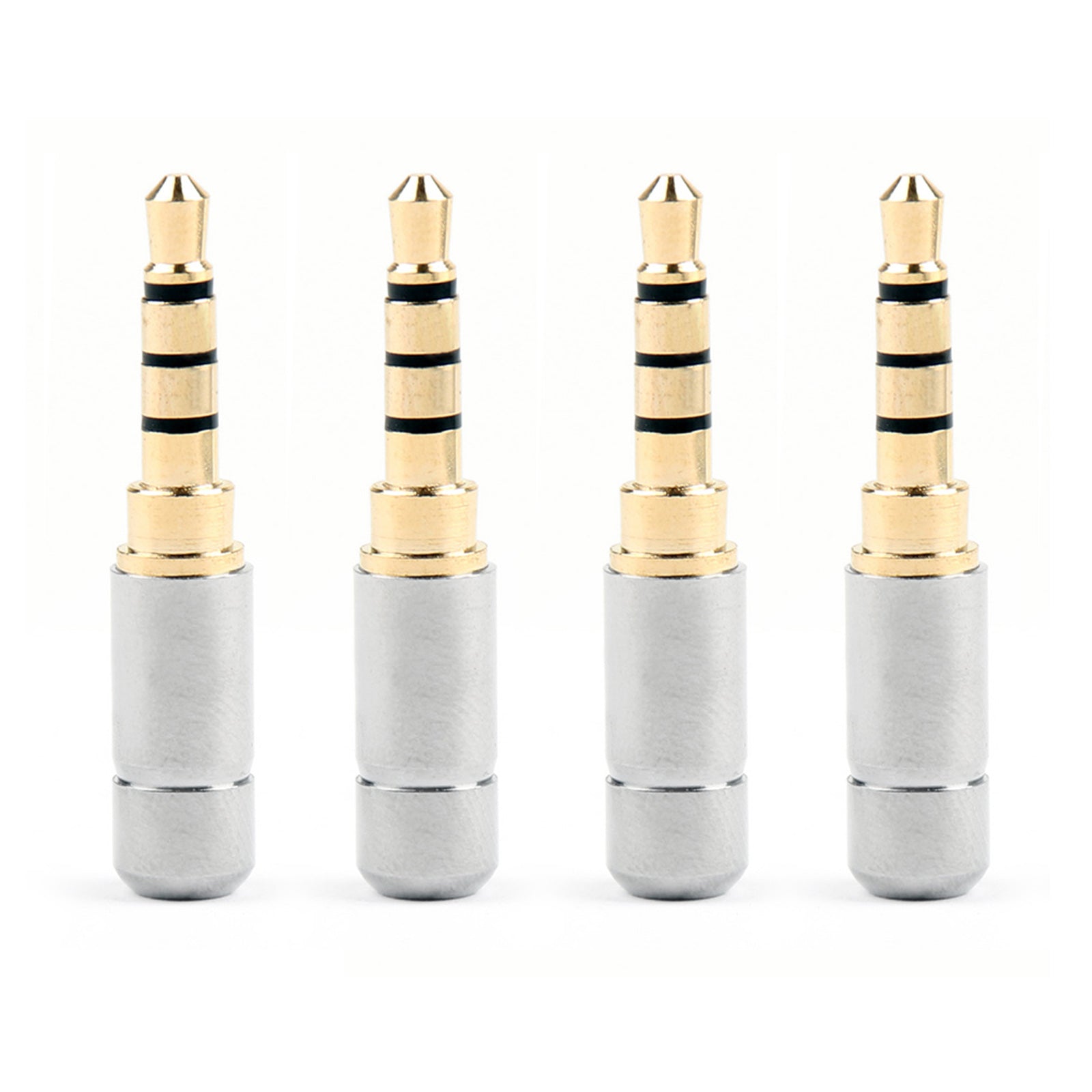 4Pcs Mini 3.5mm Stereo 4 Pole Jack Plug Audio Connector For Repair Hea