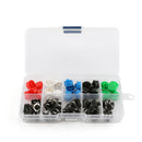 100 Pairs Tact Switch + Round Button Cap Micro Switch 12*12*7.3MM 5 Color Kit