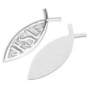 3D Car Decal Emblem Sticker Religious God For Jesus Christian Fish Symbol Silver