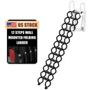 Wall Mounted Folding Ladder Black Loft Attic Stairs Pull down 12 Steps 9.8ft Black Wall Mounted Folding Loft Ladder Stairs Attic Ladder Home Pulldown